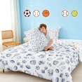 thumbnail image 4 of Manfei Boys Sport Full Size Comforter Sets, Volleyball Soccer Bedding Comforter Set, Navy Blue Sport, Stars Reversible 3-Piece 1 Comforter and 2 Pillowcases, 4 of 6