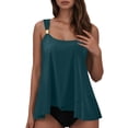 thumbnail image 2 of Womens Bikini Swimsuit High Waist Strappy Tankini Top Bottom Two Piece Swimwear Tummy Control Bathing Suit Beach Vacation Pool, 2 of 5