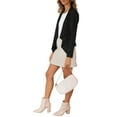 thumbnail image 4 of Qiylii Women Velvet Jacket, Solid Color Long Sleeve Irregular Ruffle Tops, 4 of 6
