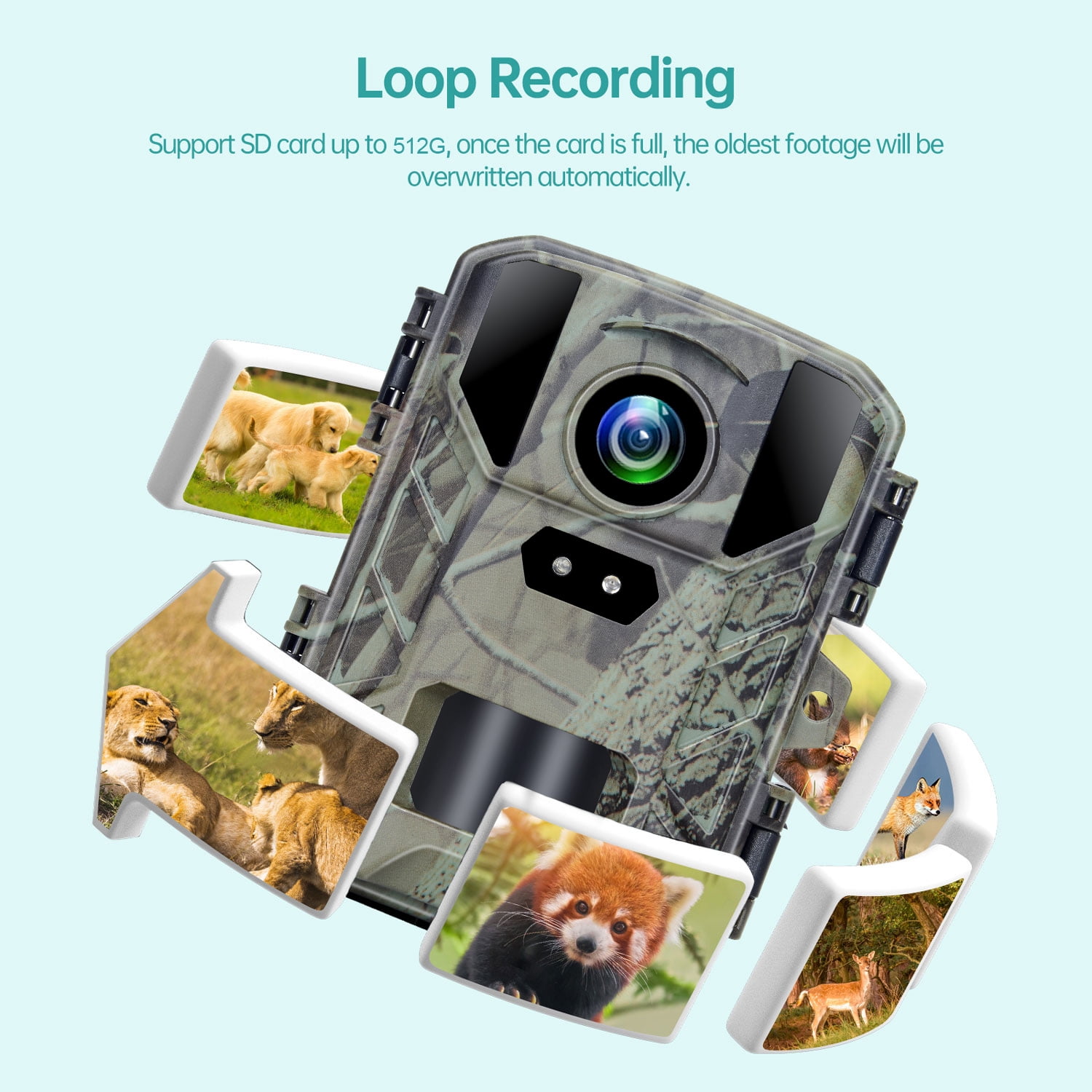 SuntekCam Trail Camera MINI Game Camera 48MP/4K HD Resolution with 32GB SD Card  Hunting Camera with Low Glow Night Vision Motion Activated Waterproof for Outdoor Scouting Wildlife Monitor