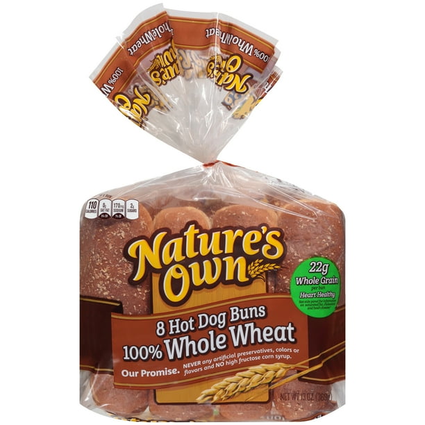 Nature's Own® 100 Whole Wheat Hot Dog Buns 8 ct Bag