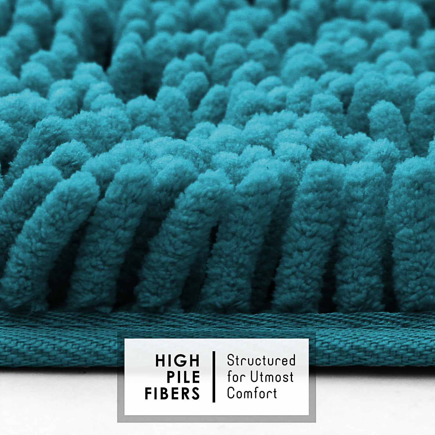 Lammaloe Chenille Bathroom Rugs Non Slip Bath Mat, 24×36 Ultra Absorbent, Soft & Machine Washable Bath Mats for Bathroom, Teal