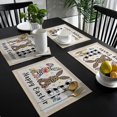 thumbnail image 7 of Easter Placemats Set of 4, Cotton Linen Heat Resistant Table Mats Non-Slip Washable Happy Easter Truck Bunny Eggs Gnome Placemat for Holiday Banquet Kitchen Table Decor, 7 of 7