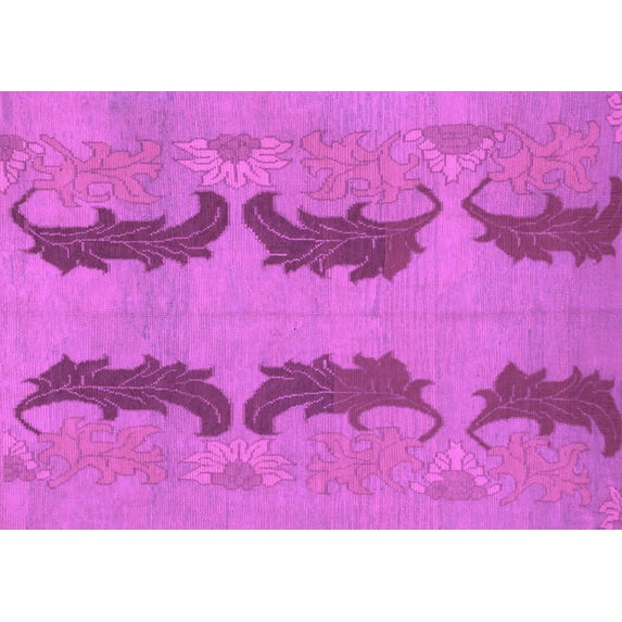 Ahgly Company Machine Washable Indoor Rectangle Oriental Purple Modern Area Rugs, 8' x 12'