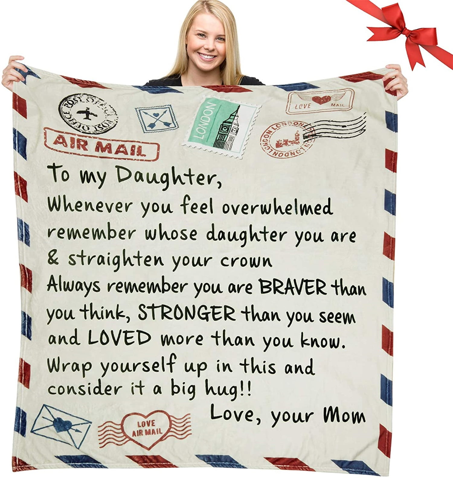 Fleece Blanket Quilt Blanket To Our Daughter Letter Love Mom & Dad Fleece Blanket Quilt Blanket To Our Daughter Letter Love Mom & Dad