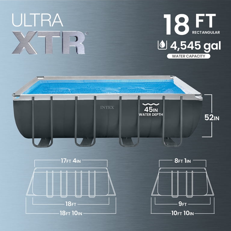 大型プール Intex Large 18Ft x 52In Ultra XTR Rectangular Frame Swimming Pool