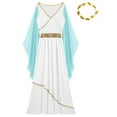 thumbnail image 5 of YiZYiF Womens Greek Goddness Costume Ancient Greece Queen Gold Trim Toga Dress for Halloween Cosplay Light Blue-A L, 5 of 7