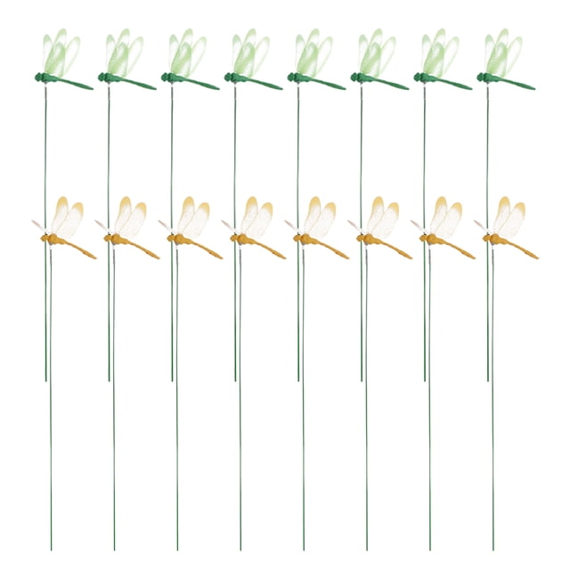OUNONA 24 Pcs Statues de Jardin Piquets de Libellule Apparence Réaliste Arrangement Floral Décor