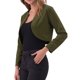 thumbnail image 4 of INSPIRAR CHIC Cárdigan Corto de Mujer con Mangas Largas y Cuello Redondo, Ligero, Talla XL, Verde Ejército, 4 of 6