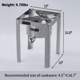 thumbnail image 2 of ARC USA SS3840S Outdoor Propane Burner Stainless Steel Camping Stove with Hose & Regulator 37,000 BTU/H, 2 of 7