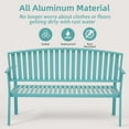 thumbnail image 3 of GONICHA Outdoor Bench,Weatherproof Aluminum Patio Garden Bench for Park Yard Deck Entryway,Blue, 3 of 6