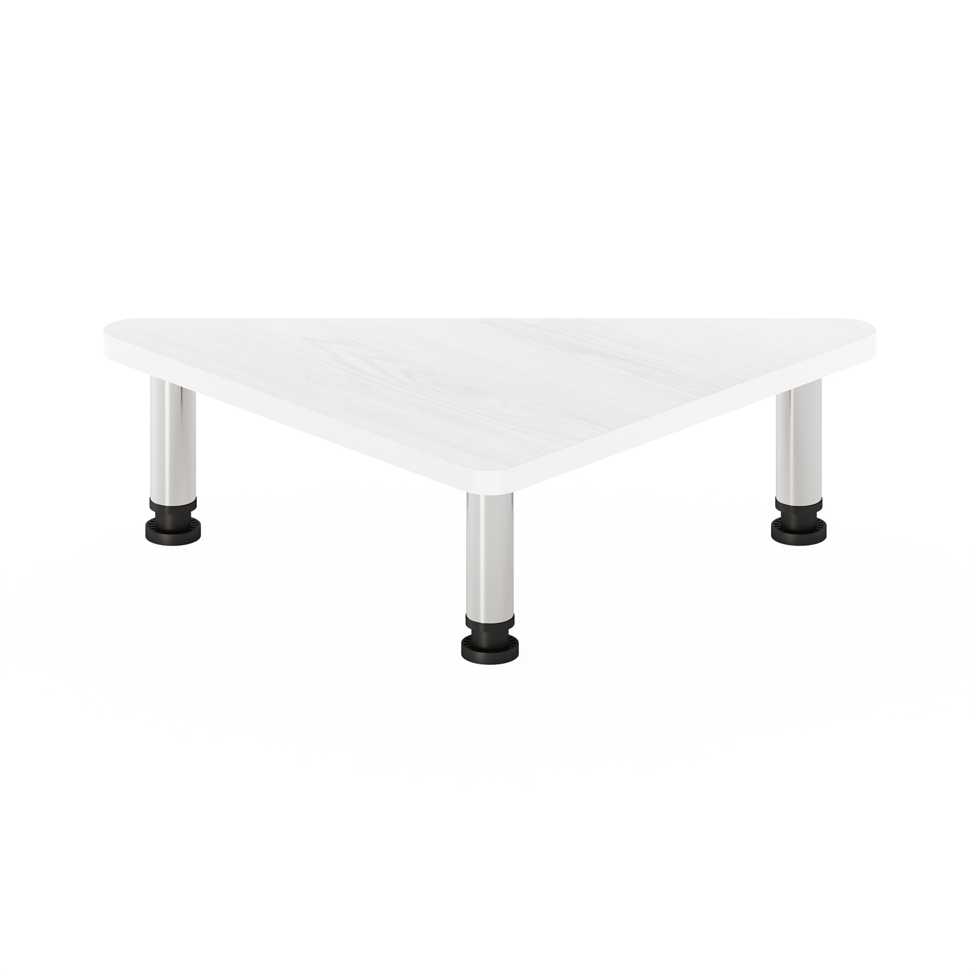Furinno Turn-N-Tube Corner Monitor Riser Stand, White Oak, Stainless Steel Tubes