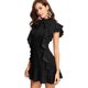 thumbnail image 4 of Vestido de cóctel de manga corta con volante en el bajo para mujer con cuello anudado Adepaton WRMH-221-7, 4 of 6