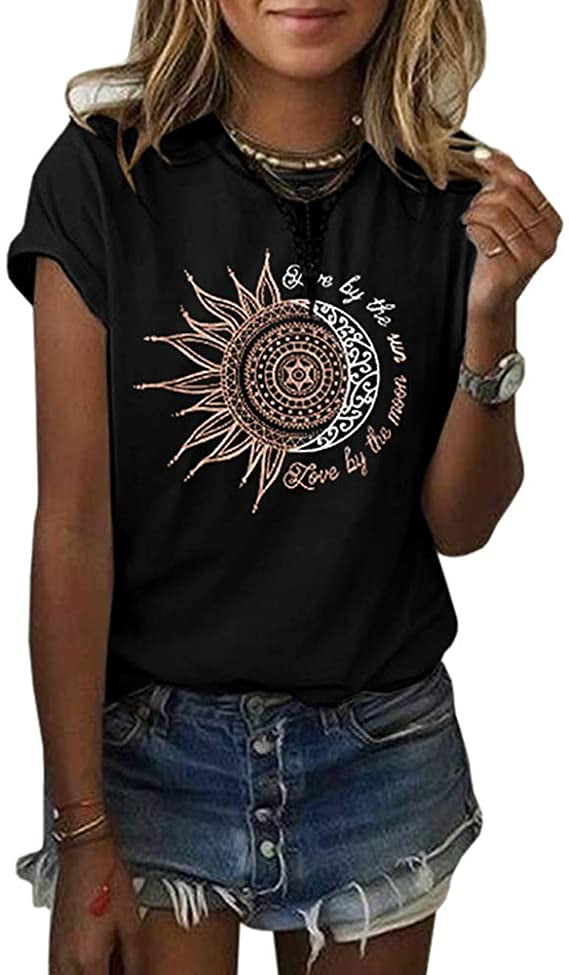 Sun moon graphic tee Clearance