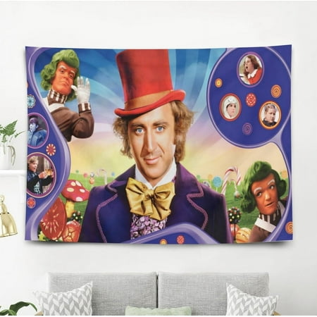 Willy Wonka Gift Wall Hanging Backdrop for Room Bedroom Girls Fans Background Banner Party Birthday Supplies Decor Hello Kitty