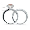 thumbnail image 4 of BERRICLE Sterling Silver Halo Wedding Engagement Rings Red Orange Round Cut Cubic Zirconia CZ Kaleidoscope Ring Set for Women, Rhodium Plated Size 9.5, 4 of 10