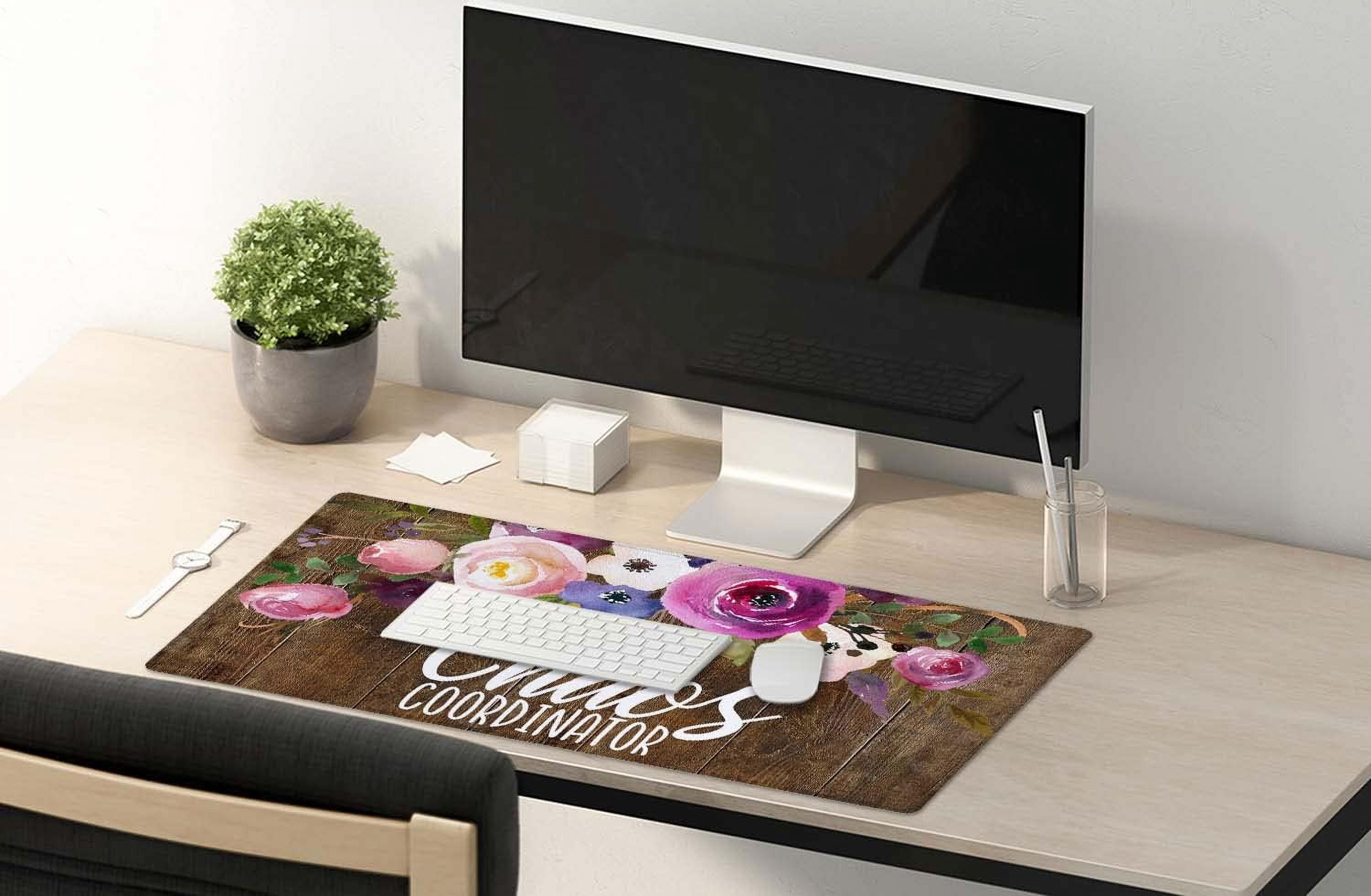 Large Mouse Pad, Full Desk XXL Extended Gaming Mouse Pad 35.4" X 15.7", Waterproof Desk Mat Stitched Edges, Non-Slip Laptop Computer Mousepad for Office and Home, Chaos Coordinator Funny Quote