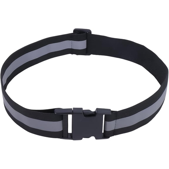 Black Reflective Belt Running Safety Belt Reflective Running Gear Elastic Lights Safety Strap Band Visibility Adjustable Night Black