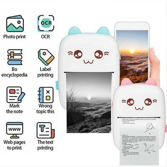 Portable Thermal Printer Photo Picture Label Bluetooth Printer For Mobile Phone,1 printer 1 roll paper,