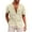 Beige, variant on BOBOGOJP Mens Shirt Solid Pocket Short Sleeve Button-Down Shirt,White XXL