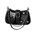 thumbnail image 4 of Bolso de hombro Yinane para mujer, hobo pequeño, mezclilla, estrella, con botón y cadena, 4 of 8