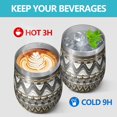 thumbnail image 4 of 12oz Stemless Wine Tumblers Blue Geometric Zigzag Checker Pattern Vacuum Insulated Stainless Steel Travel Tumbler Cups Mug with Lid and Straw for Champaign,Cocktail,Beer with Cleaning Brush, 4 of 5