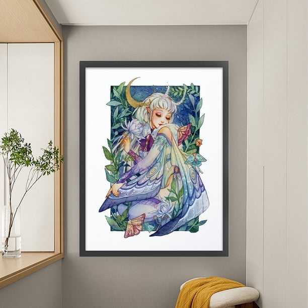 Cuadros Decorativos Hilo de bordar Full Eco-cotton 11CT Printed Girl Kit de punto de cruz Obra de arte(3) DQrwqpou embutido en tela