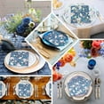 thumbnail image 5 of Efavormart 20 Pack Navy Blue Water Lilly Floral Paper Cocktail Napkins, Soft 2-Ply Disposable Beverage Napkins - 13"x13", 5 of 5