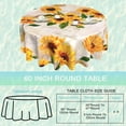 thumbnail image 2 of Yellow Sunflowers 60 Inch Round Tablecloth,Old Letter Postcard Table Cloth Waterproof Stain and Wrinkle Resistant Circle Table Cover for Kitchen Dining Picnic Camping Indoor Outdoor Decor, 2 of 6