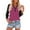 Hot Pink 1, variant on Wensltd Womens Loose Top Button 3/4 Sleeve Raglan T-shirt