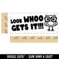 thumbnail image 2 of Look Whoo Gets it Who Owl Teacher Student School Self-Inking Rubber Stamp Ink Stamper - Green Ink - Small 1-1/2 Inch, 2 of 7