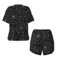 thumbnail image 5 of Lsque Spider Web Black Women's Short-Sleeved Pajama Set - 2 Piece Soft and Lightweight Sleepwear Set-Large, 5 of 9