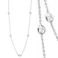 thumbnail image 3 of LO4704 - Rhodium Brass Necklace with AAA Grade CZ in Clear, 3 of 4