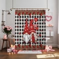 thumbnail image 5 of Valentines Shower Curtain Gnome Red Heart Shower Curtains for Bathroom Valentine's Day Decor, Waterproof Polyester Shower Curtain Set with Hooks, Small Stall 36" x 72" Roses Flower Black Plaid, 5 of 9