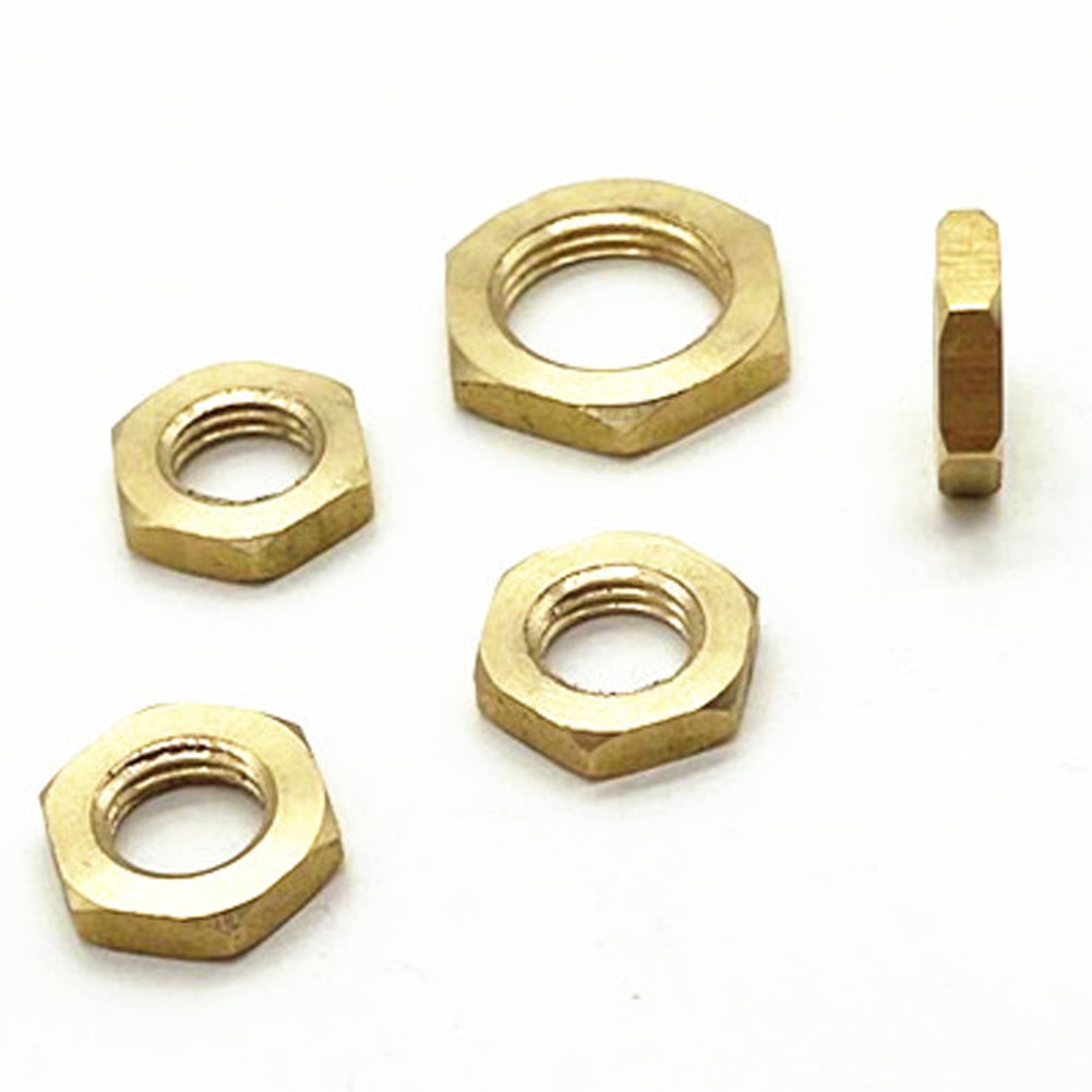 (10Pieces) Brass hexagonal thin nuts, M16x1.5x4mm