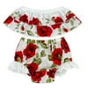 StylesILove Baby Girls 2 Pcs Summer Cute Off-shoulder Tank Tops Shorts Sunsuit (0-3 Months)