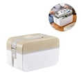 thumbnail image 2 of Shisuyan Emergency Medicine Case Plastic High-capacity Multi-functional Medicine Box Storage Box (Brown, Size M), 2 of 8