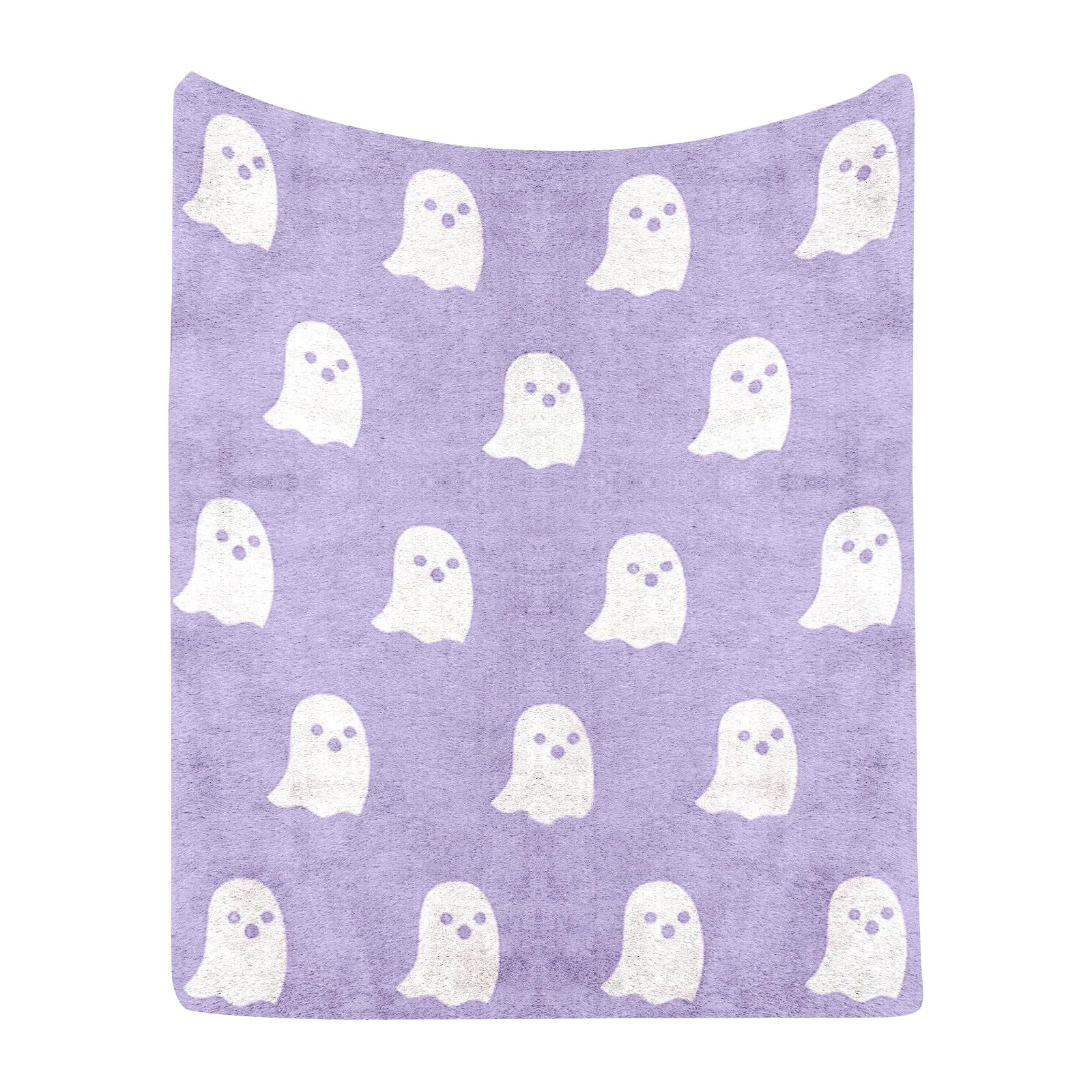 Ghost Print Plush Blanket60x80inch Soft Warm Fleece Throw for Couch and Sofa Bed Cozy Lightweight Flannel Blanket for Living Room Halloween Home Decor Accent for Spooky Season Festival and Gift
