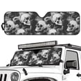 thumbnail image 2 of Yuyamidu Skull Windshield Sunshade Foldable Sun Visor for Jeep Wrangler TJ JK JKU Sport Sahara Rubicon 2 Door & 4 Door, 2 of 7