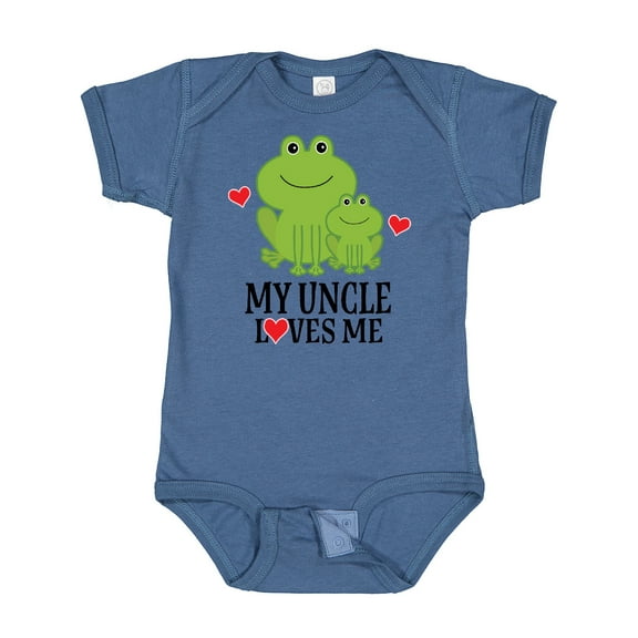 Inktastic My Uncle Loves Me Frog Boys or Girls Baby Bodysuit