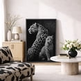 thumbnail image 2 of Framed Canvas Print Black and White Leopard Wall Art Dramatic Wildlife Animal Decorative for Living Room Bedroom - 24"x36" BLACK, 2 of 8