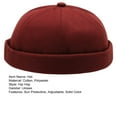 thumbnail image 7 of Unisex Outdoor Hat Winter Warm Round Solid Color Adjustable No Brim Breathable Beanie Cap with Visor, 7 of 7