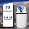 thumbnail image 3 of Iso Stainless Steel 13 Gal. Motion Sensor Automatic Trash Can, White, 3 of 12