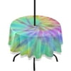 Dreamtimes Tie Dye Round Tablecloth 60" Outdoor Table Covers with Umbrella Hole and Zipper for Kitchen Dining Picnic Party Home Decor