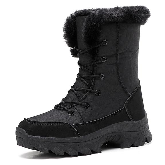 YOURDIARY Womens Winter Snow Boots Waterproof Warm Walking Shoes Mid-Calf Hiking Booties Faux Fur Lining