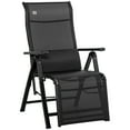 thumbnail image 1 of Outsunny Fauteuil Inclinable d'Extérieur avec Dossier à 9 Niveaux, Noir, 1 of 10