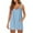 Light Blue, variant on Womens Dresses Summer Casual Sundress Sleeveless V-Neck Solid Color Spaghetti Strap Mini Short Dresses with Pockets for Women Beige XXL