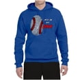 thumbnail image 2 of Wild Bobby, Baseball Fingerprint It's In My DNA, Sports, Unisex Graphic Hoodie Sweatshirt, Royal, XX-Large, 2 of 5