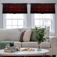 thumbnail image 4 of LALILO Kitchen Curtain Valance Red Transparent Black Red Rod Pocket Window Curtain 52"x 18" Set of 2, 4 of 5