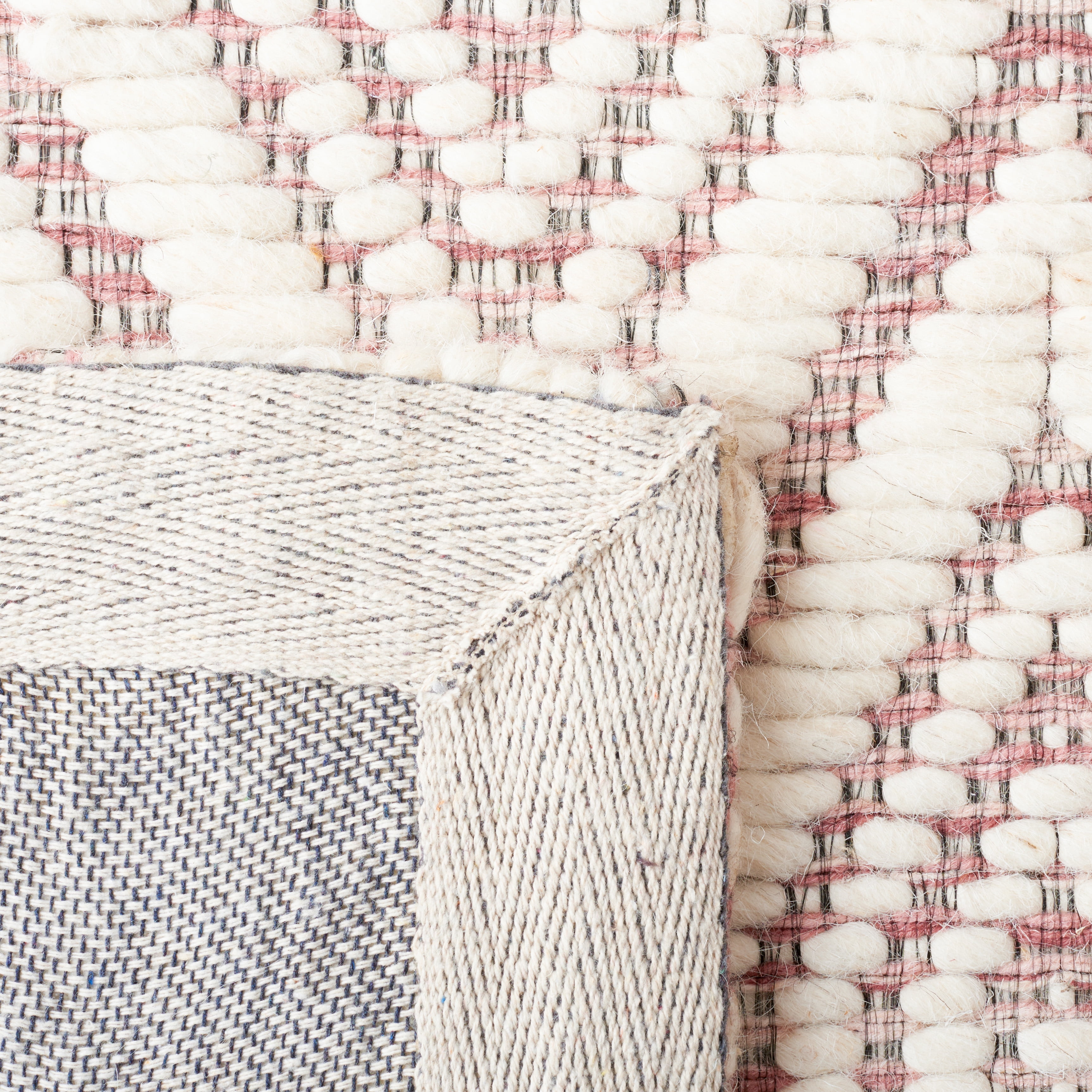 SAFAVIEH Marbella Winston Diamond Area Rug, Dark Pink/Ivory, 6' x 6' Square